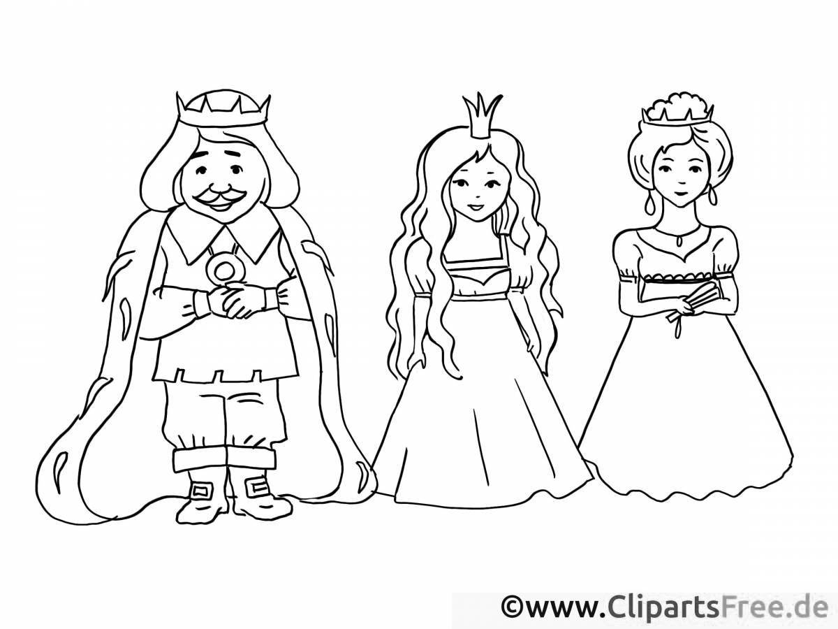 Dazzling coloring princess and king