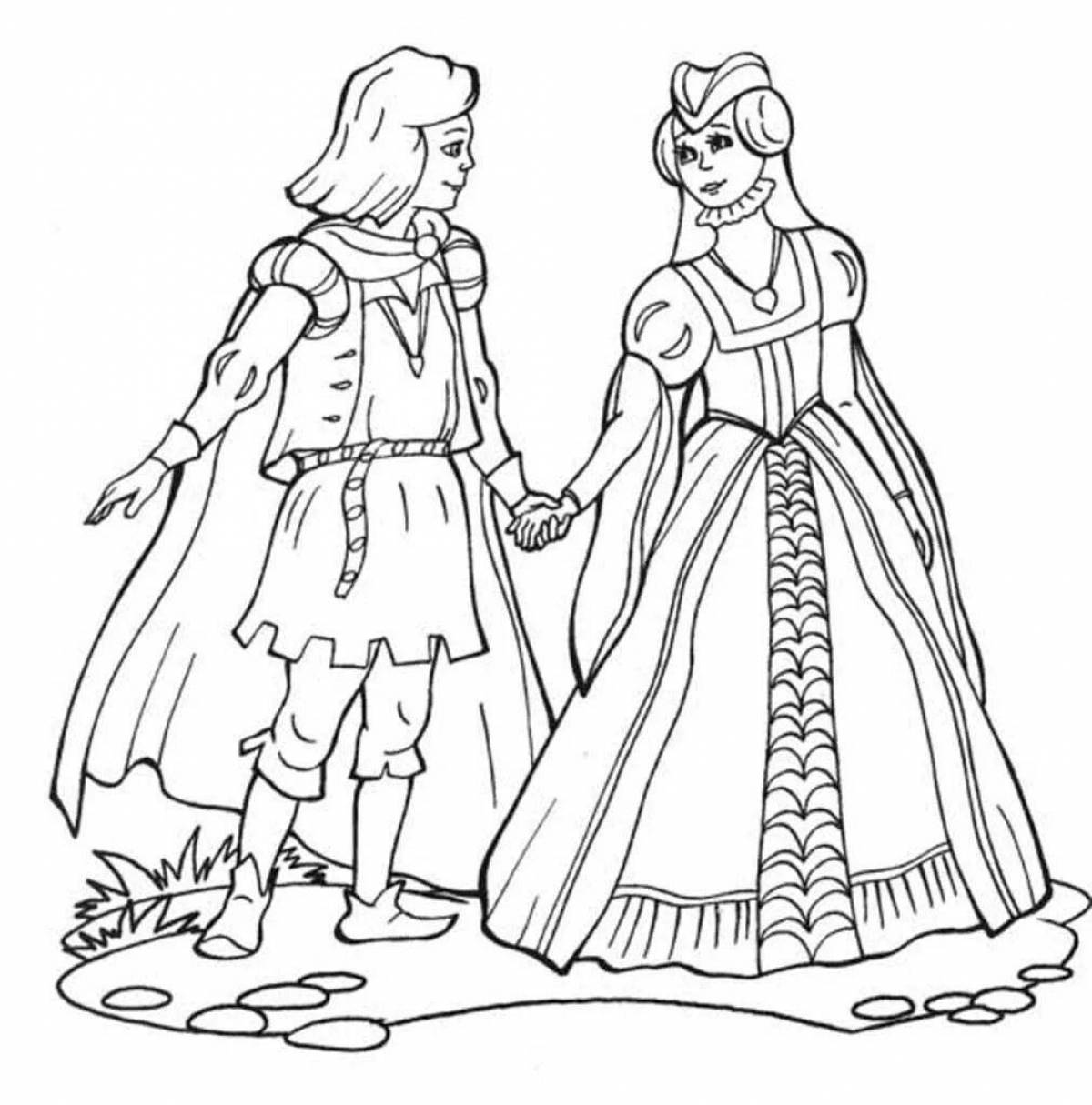 Luminous coloring princess and king