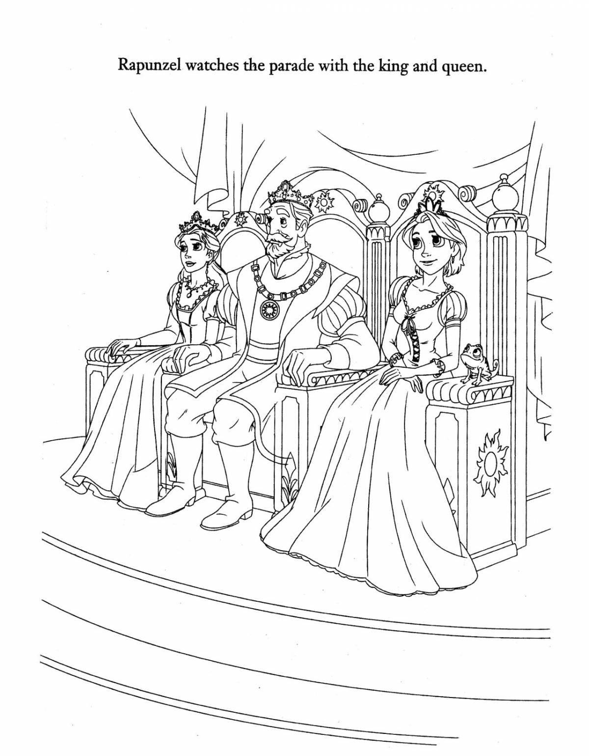 Exalted princess and king coloring page