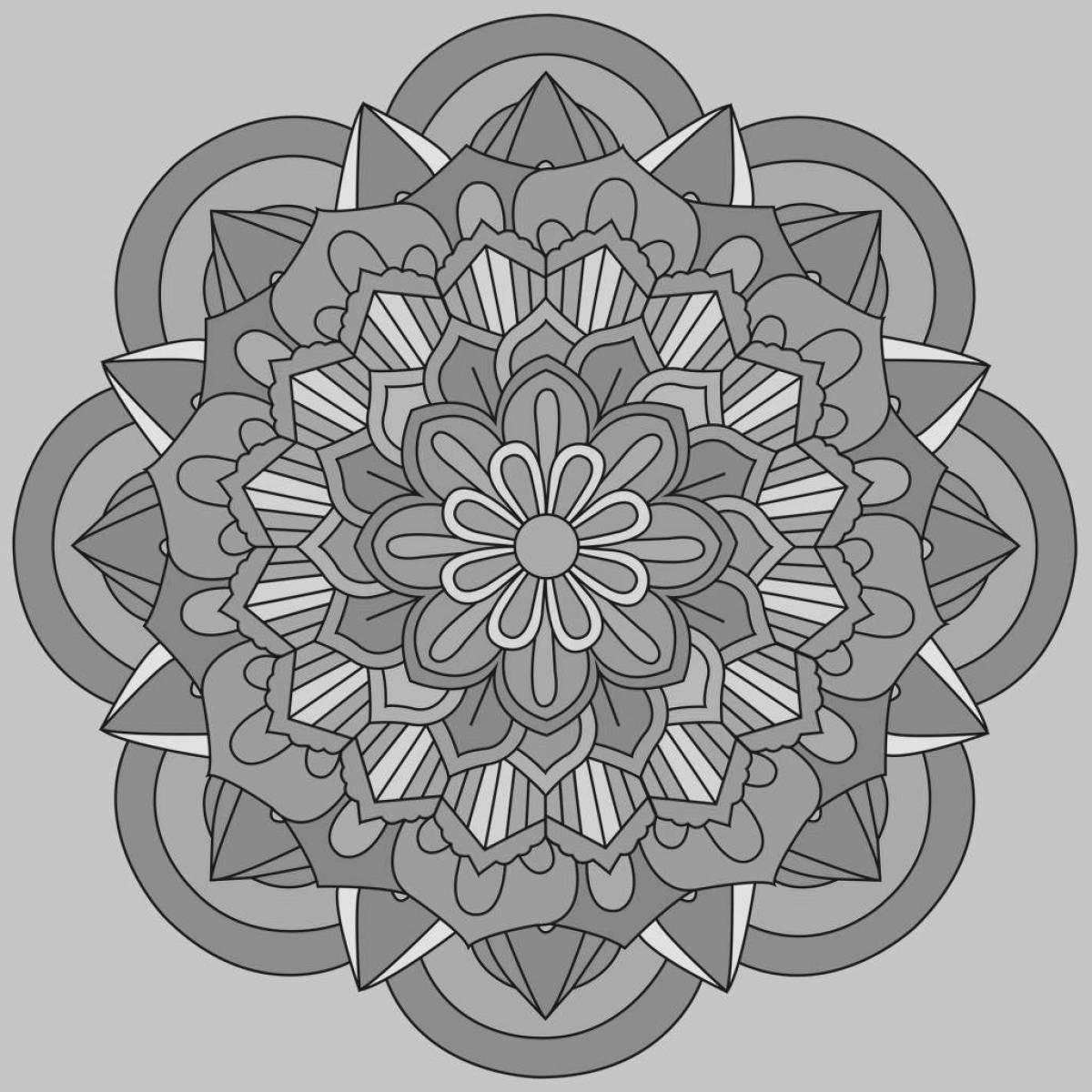 Great mandala color by number