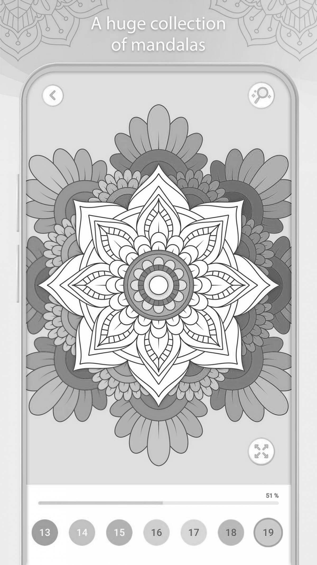 Luxury mandala color by number