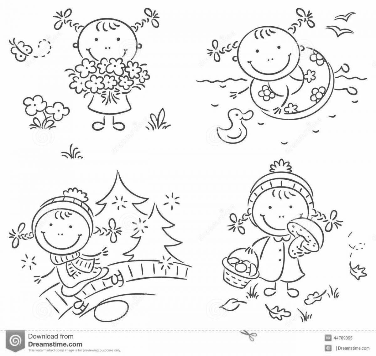 Great four wishes coloring book