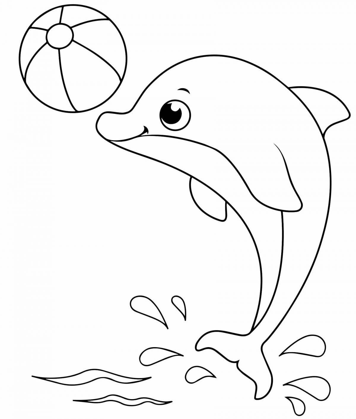 Gorgeous white dolphin coloring book