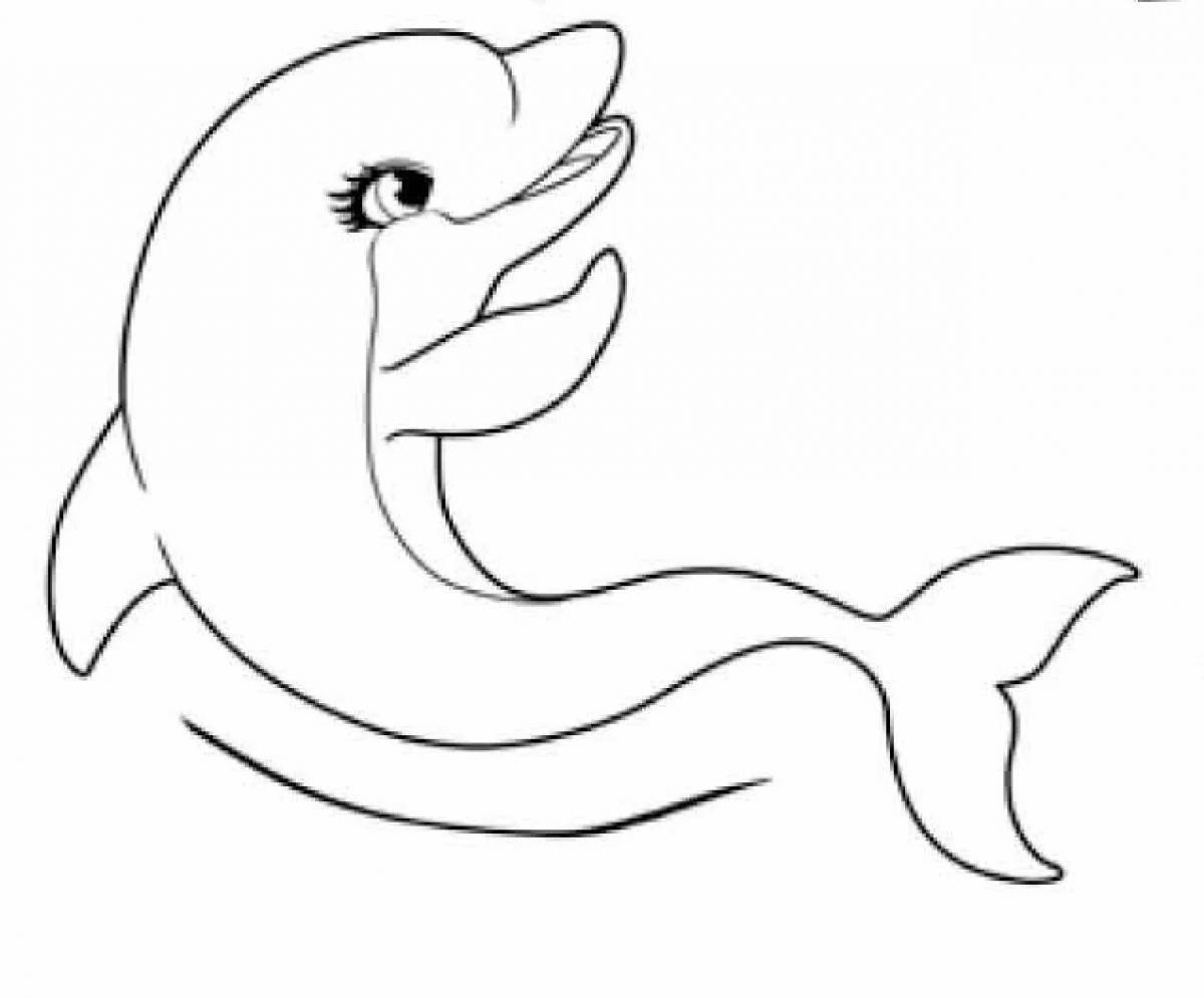 Мистический белый дельфин раскраска