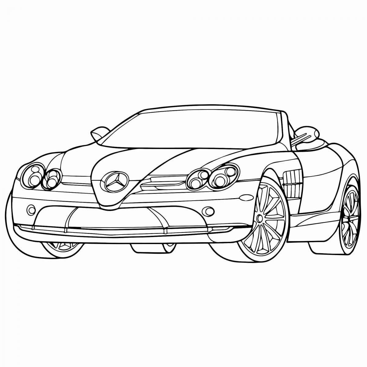 Coloring animated car with eyes
