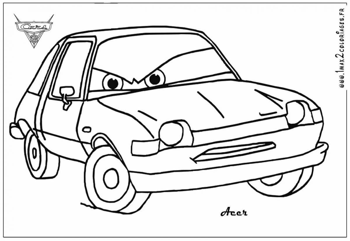 Coloring page wonderful car with eyes