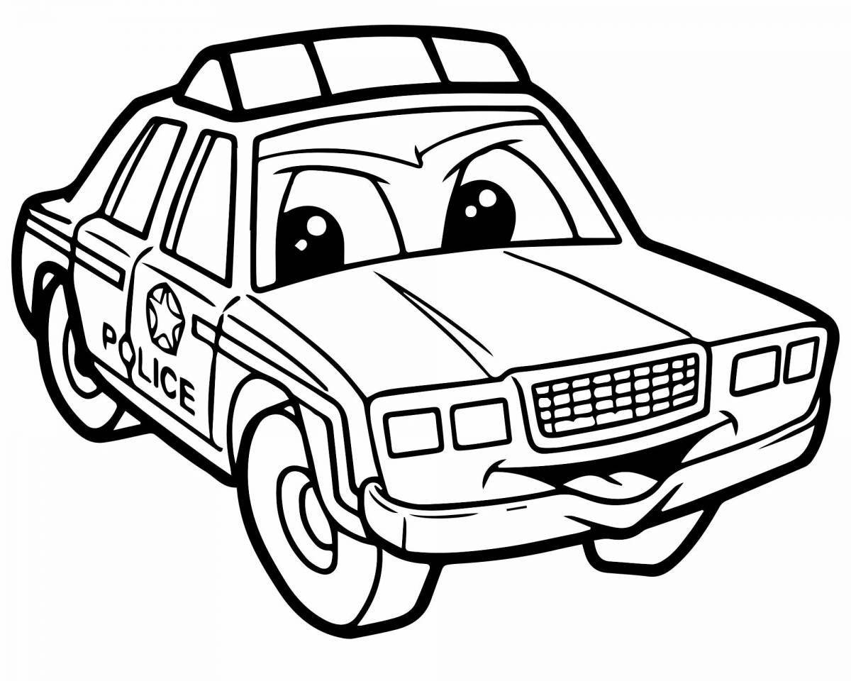 Coloring page amazing car with eyes