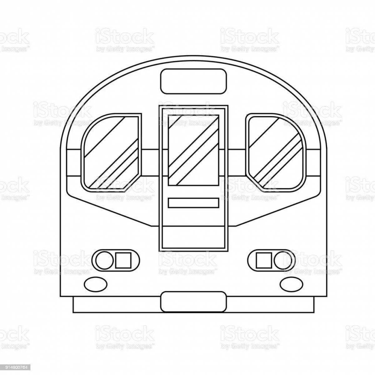 Detailed coloring page of the Moscow metro train