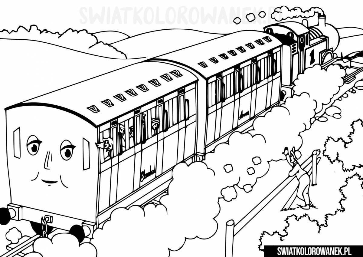 Coloring page intricate train of the Moscow metro