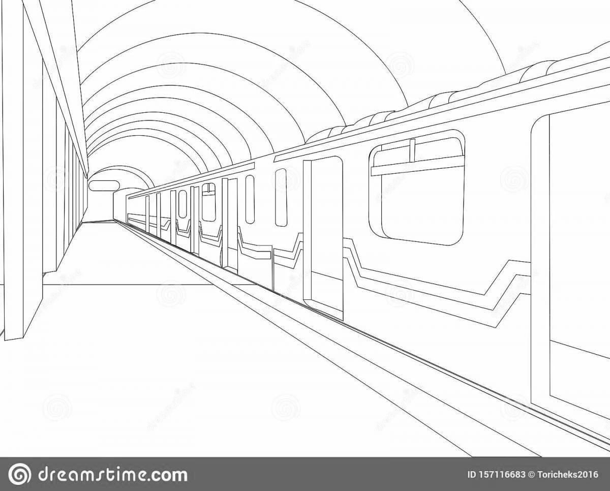 Charming coloring of the Moscow metro train