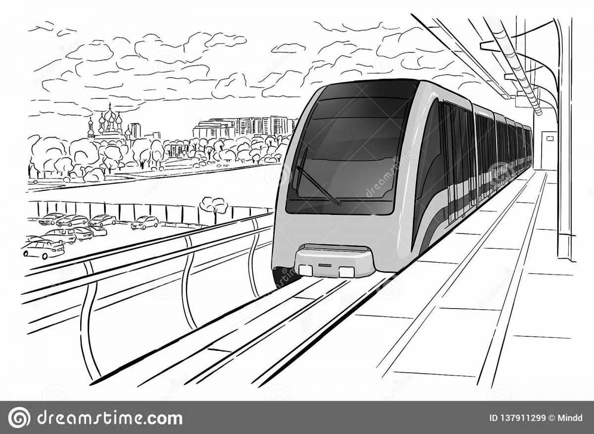 Раскраска изысканный поезд московского метрополитена