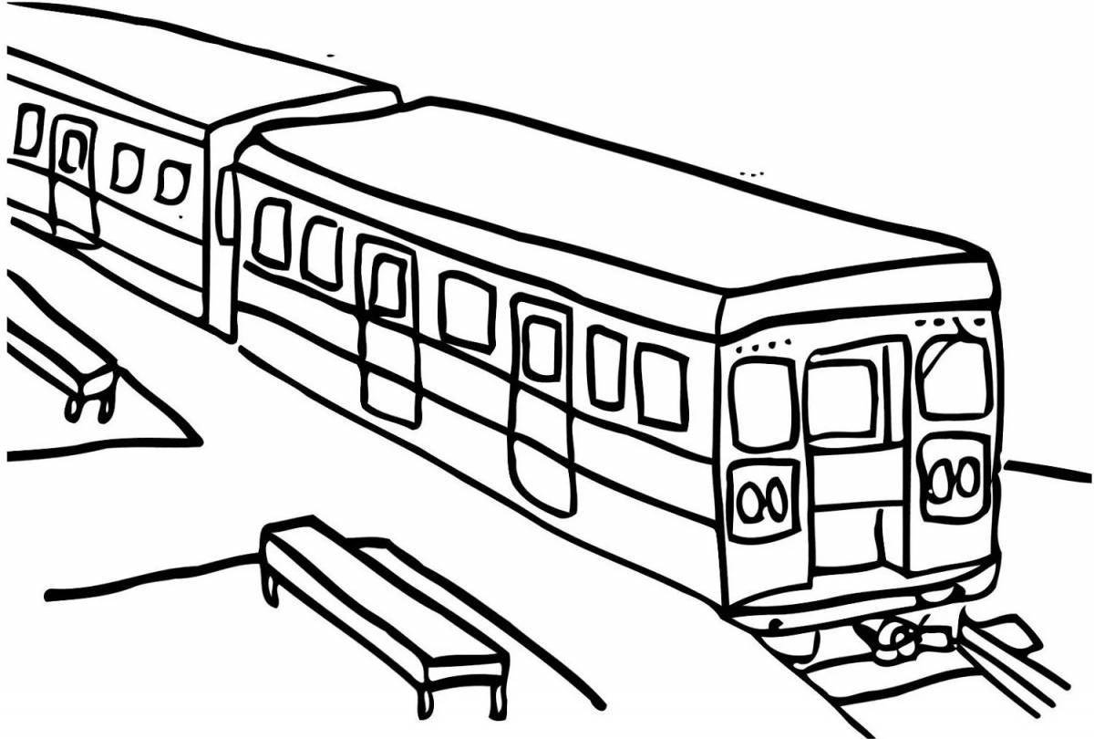 Coloring page wonderful train of the Moscow metro