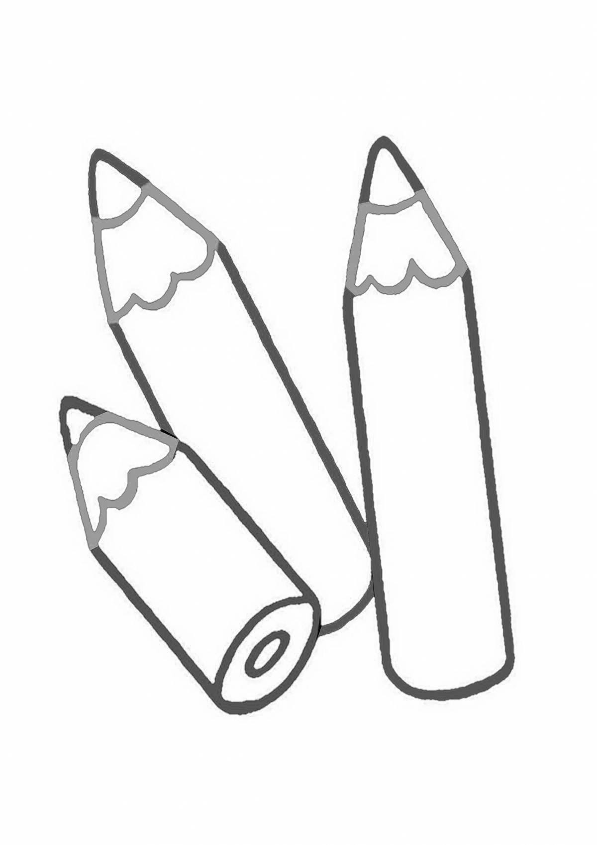 Drawing 2 pencils coloring page
