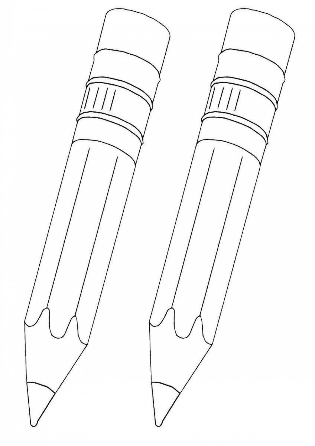2 pencil charm coloring page