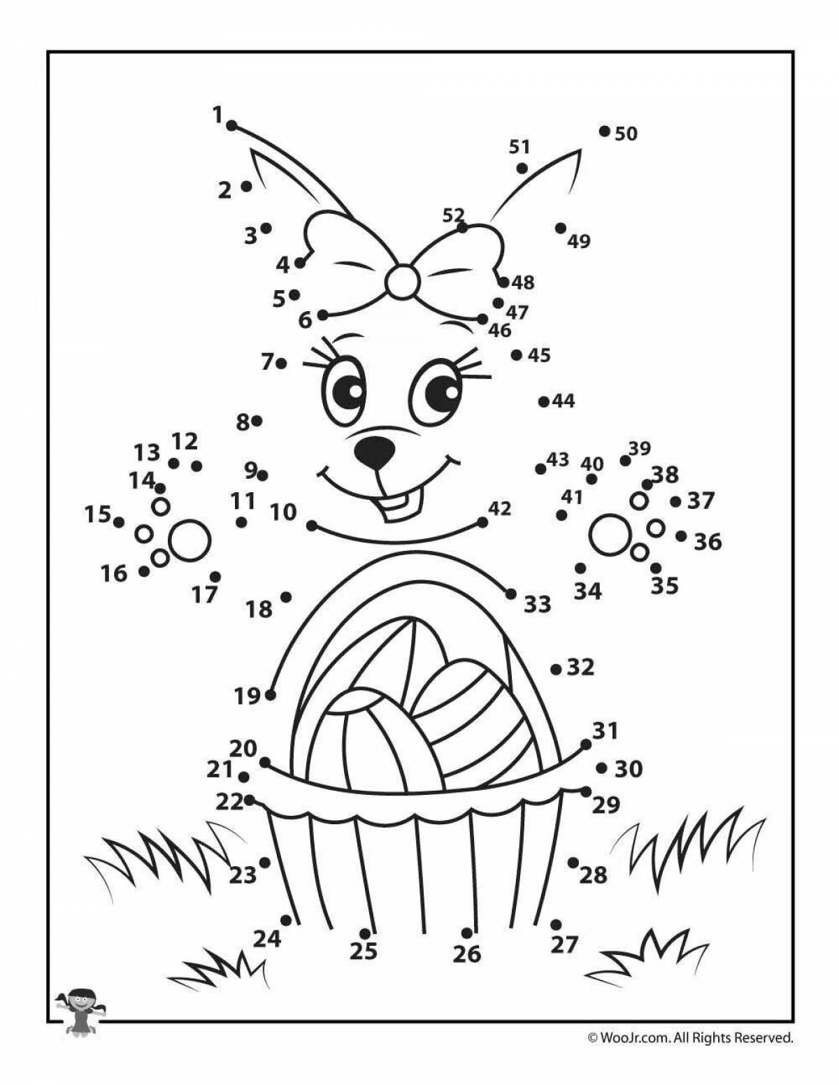 Exciting bunny by numbers coloring book