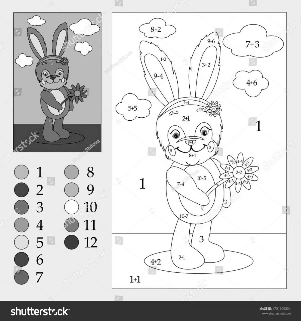Magic bunny coloring by numbers