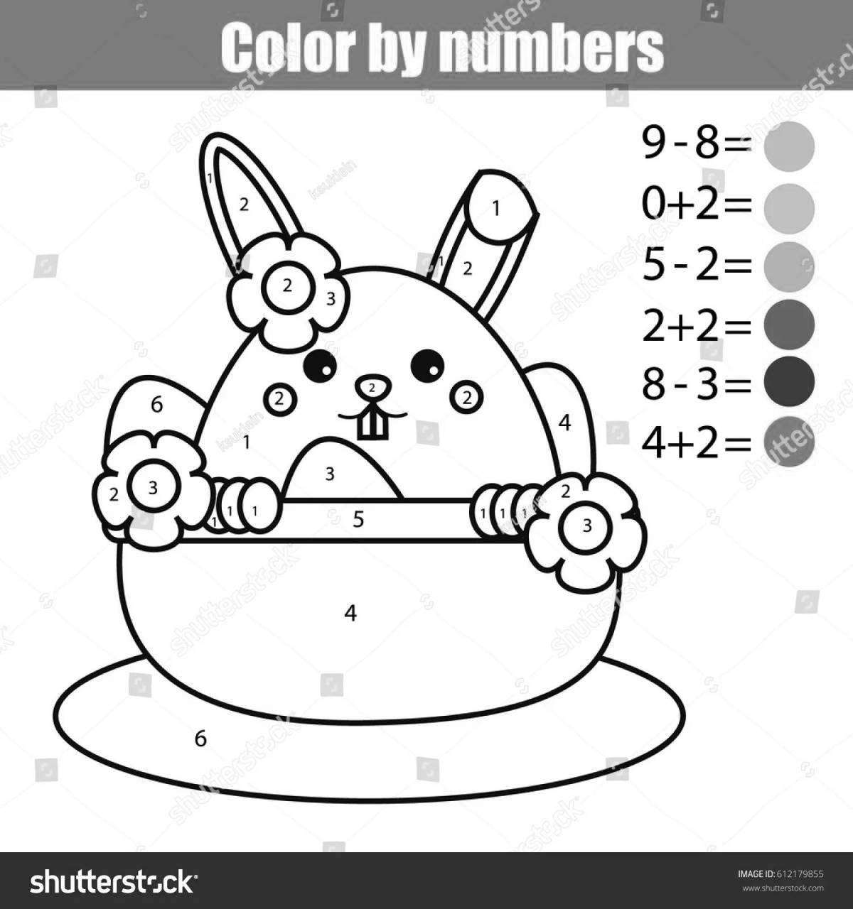 Раскраска изысканный заяц по номерам