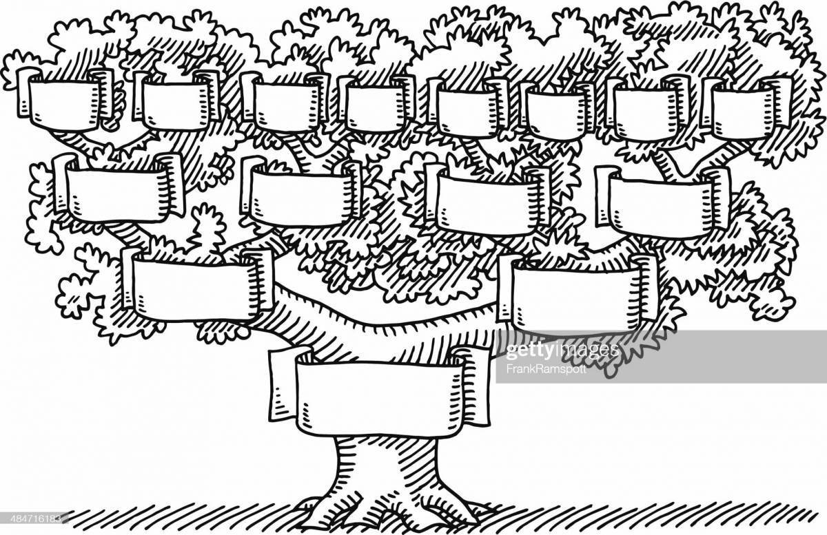 Привлекательный шаблон семейного древа