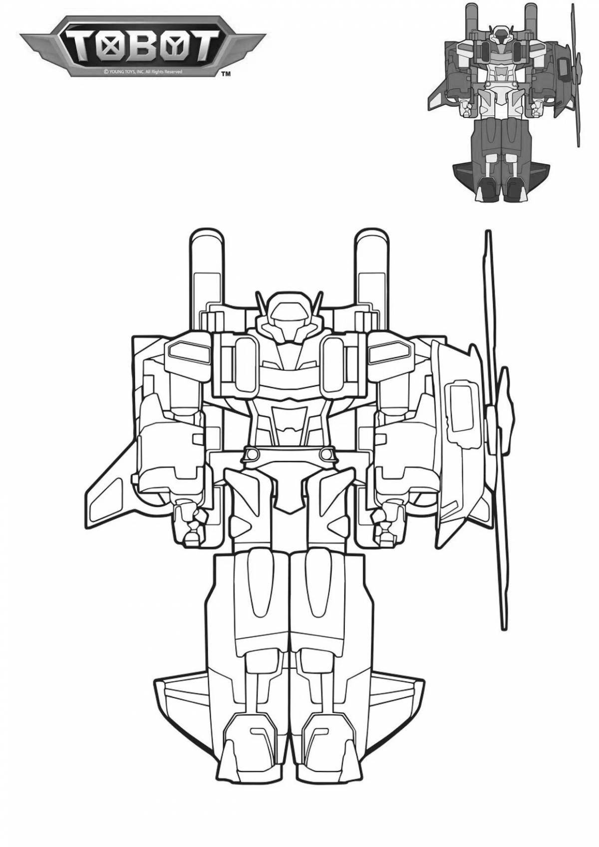 Очаровательная страница раскраски magma 6 tobot