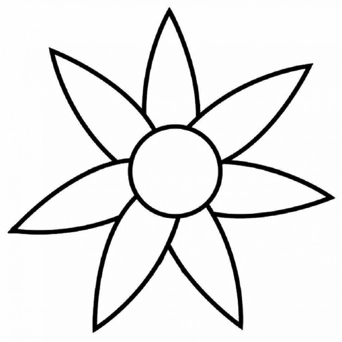 Лучистая раскраска цветок семицветик