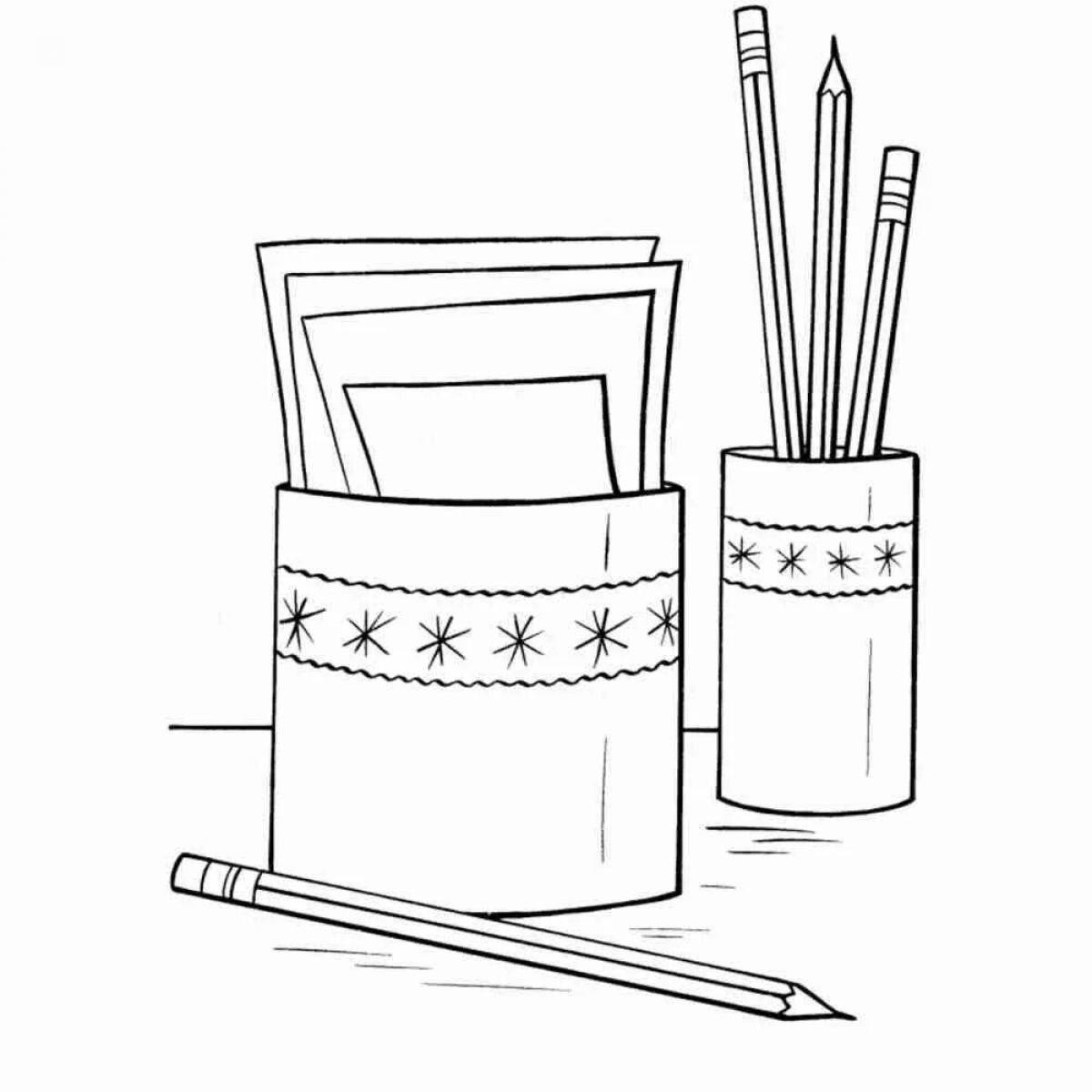 Colorful explosive coloring page with crayons