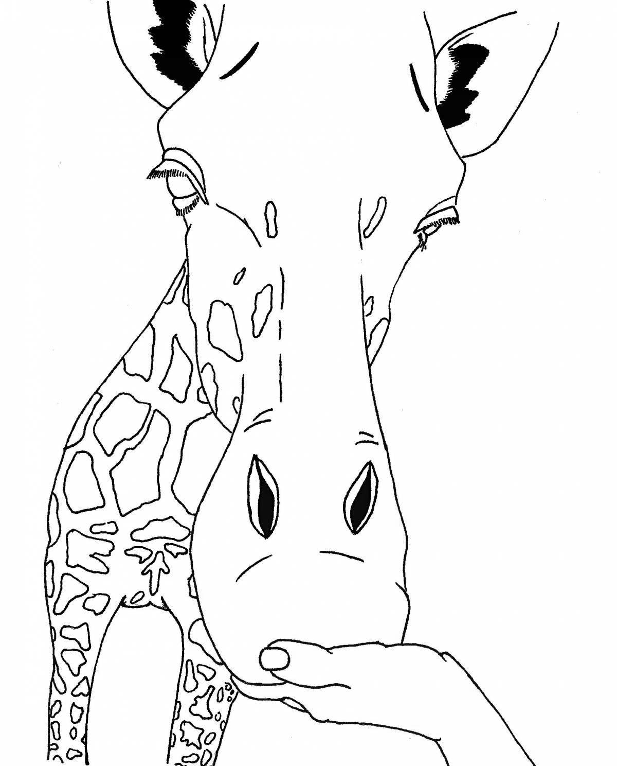 Adorable giraffe adopt mi ​​coloring page