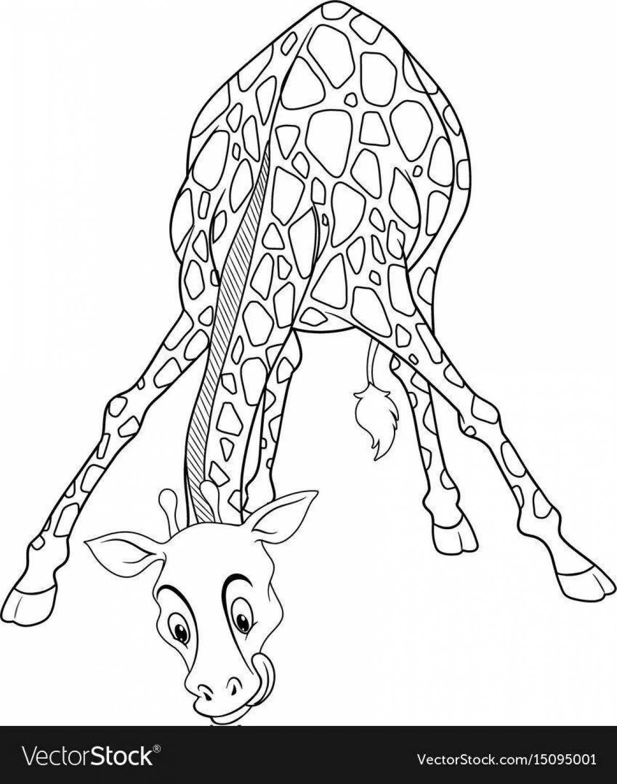 Funny giraffe adopt mi ​​coloring page