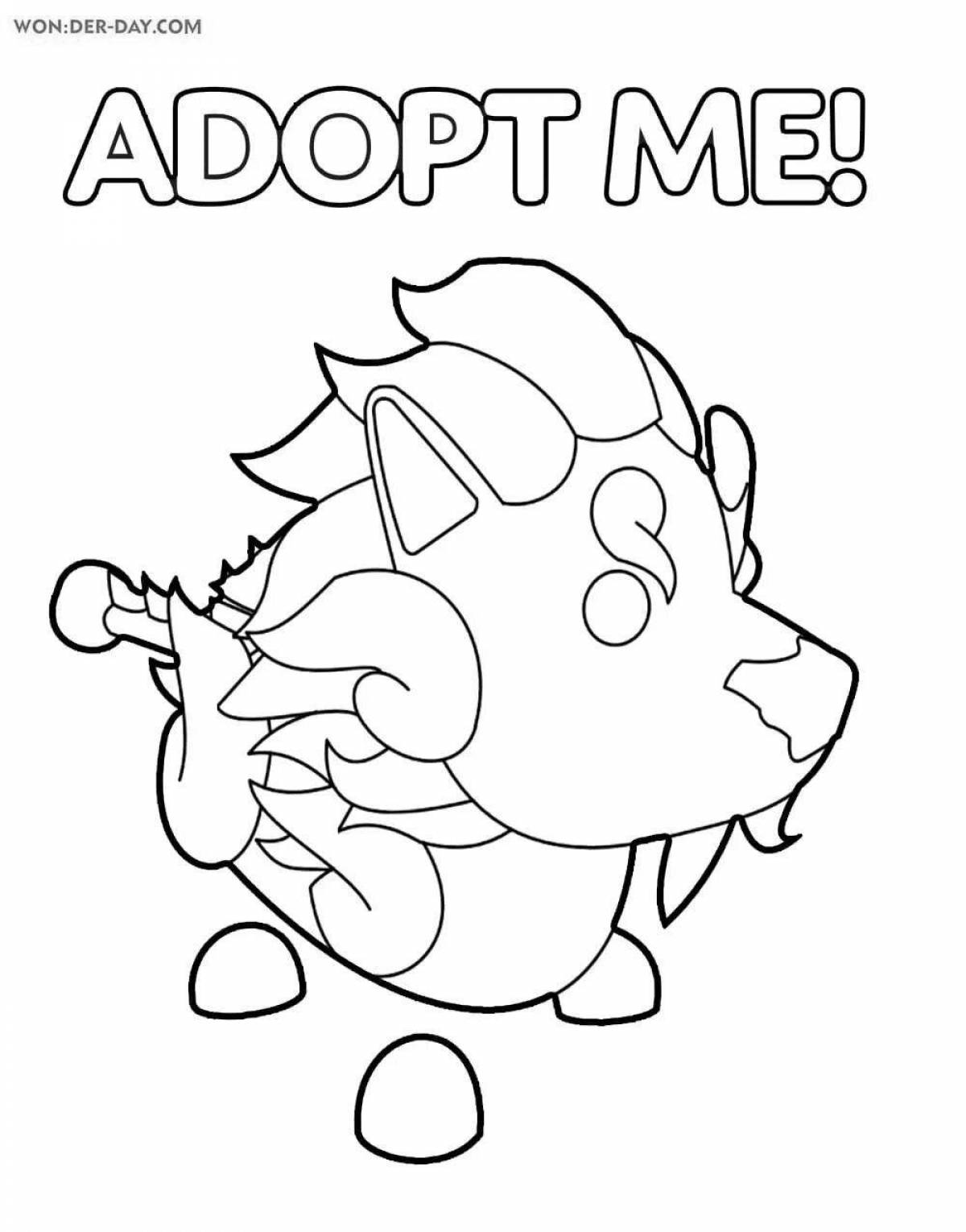 Живой жираф adopt mi coloring page