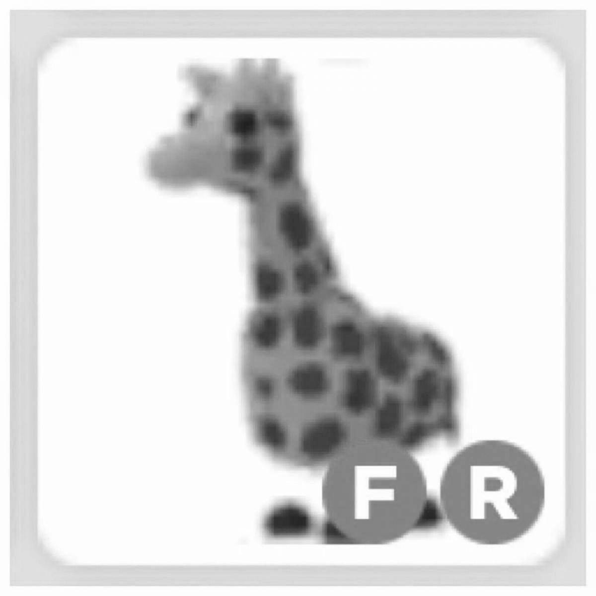 Jovial giraffe adopt mi coloring page