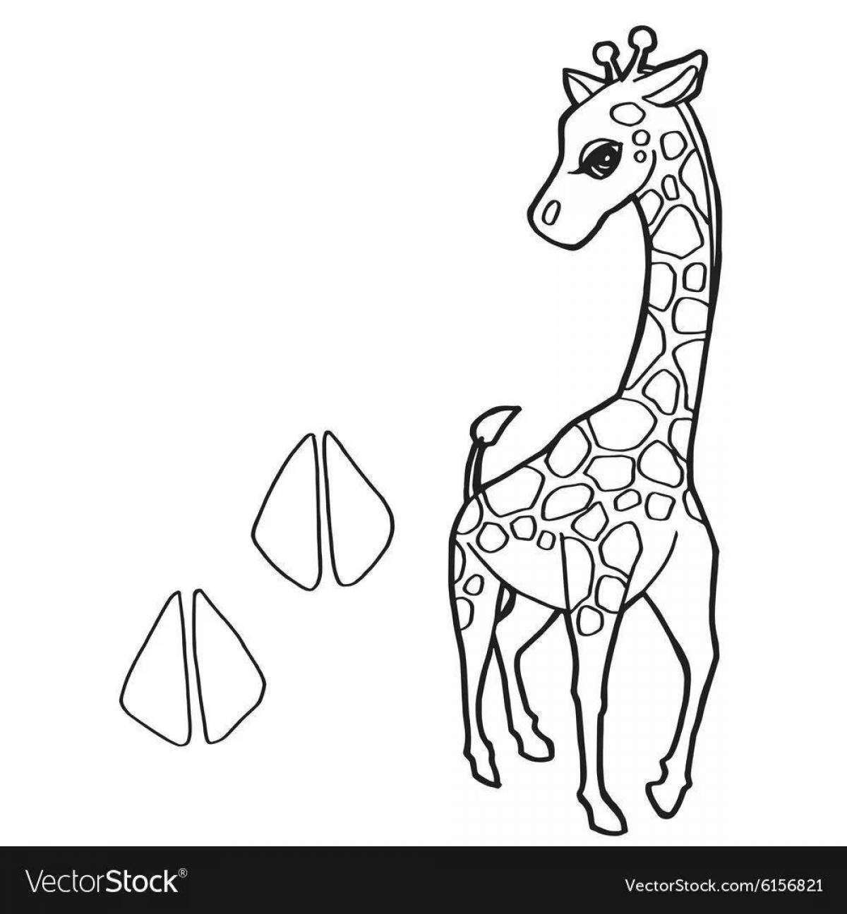 Animated giraffe adopt mi ​​coloring page