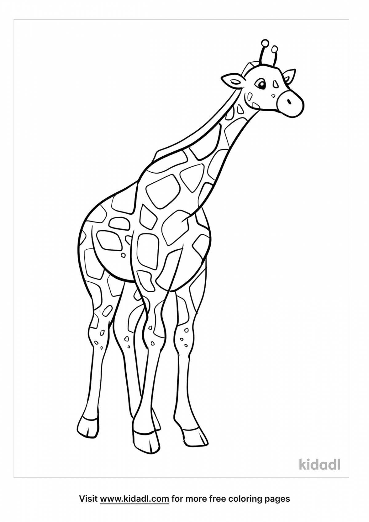 Friendly giraffe adopt mi ​​coloring page