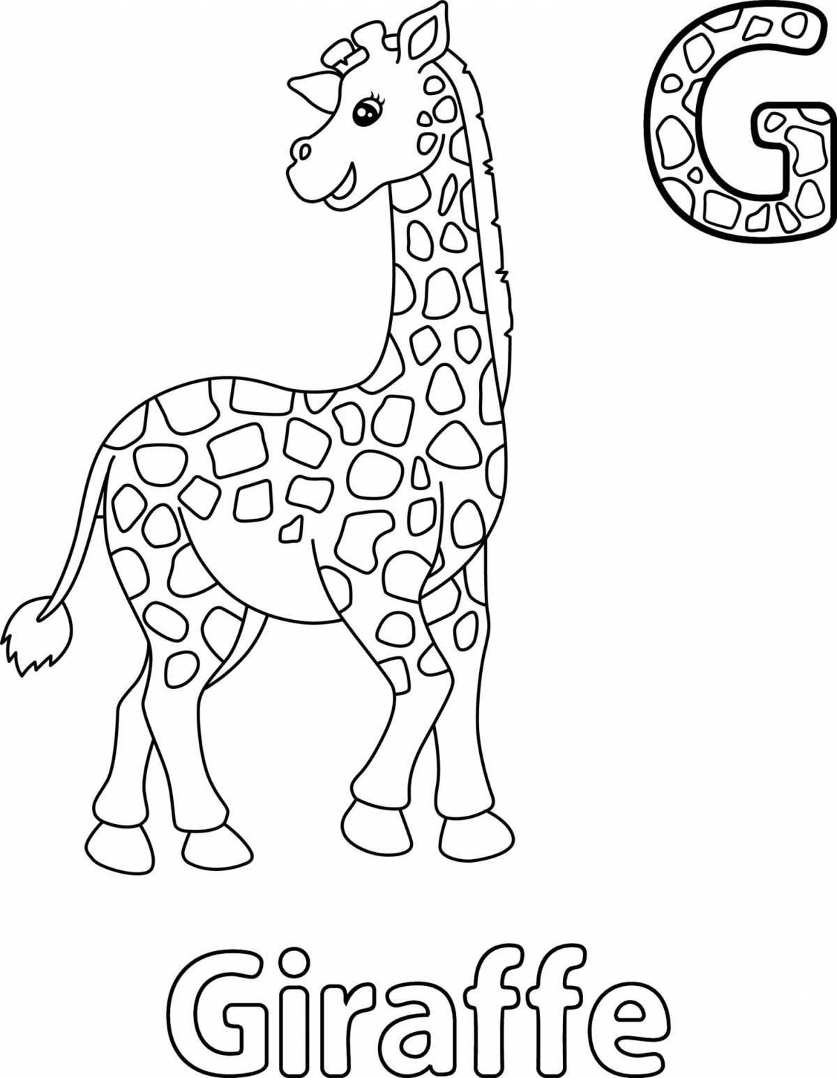 Attractive giraffe adopt mi ​​coloring page