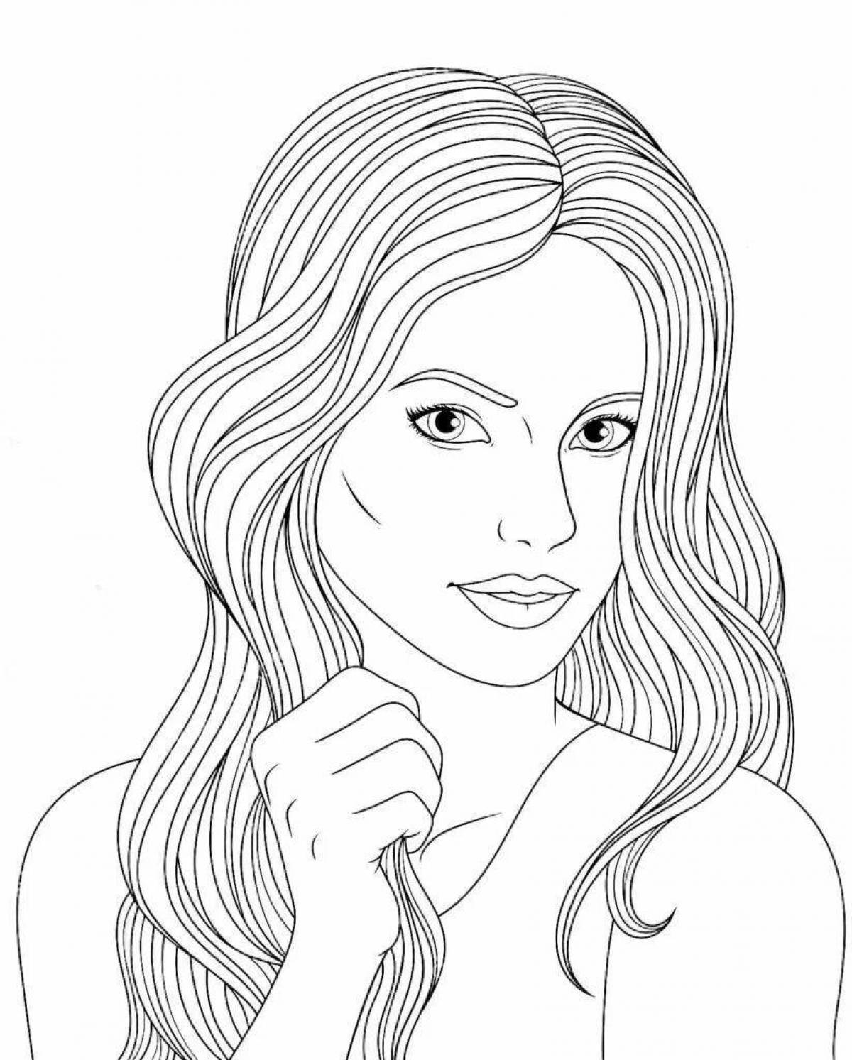 Adorable makeup coloring page for girls