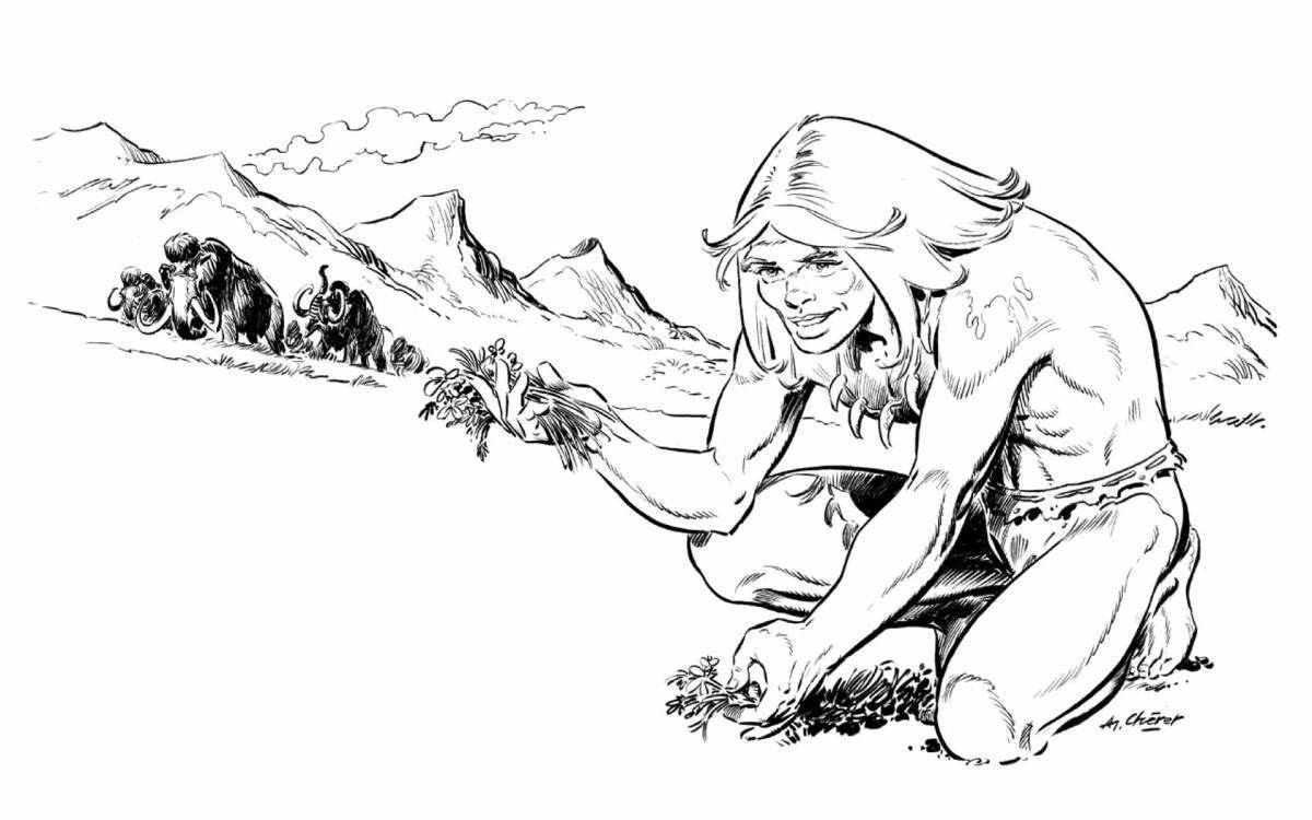 Photo Brilliant coloring of primitive people