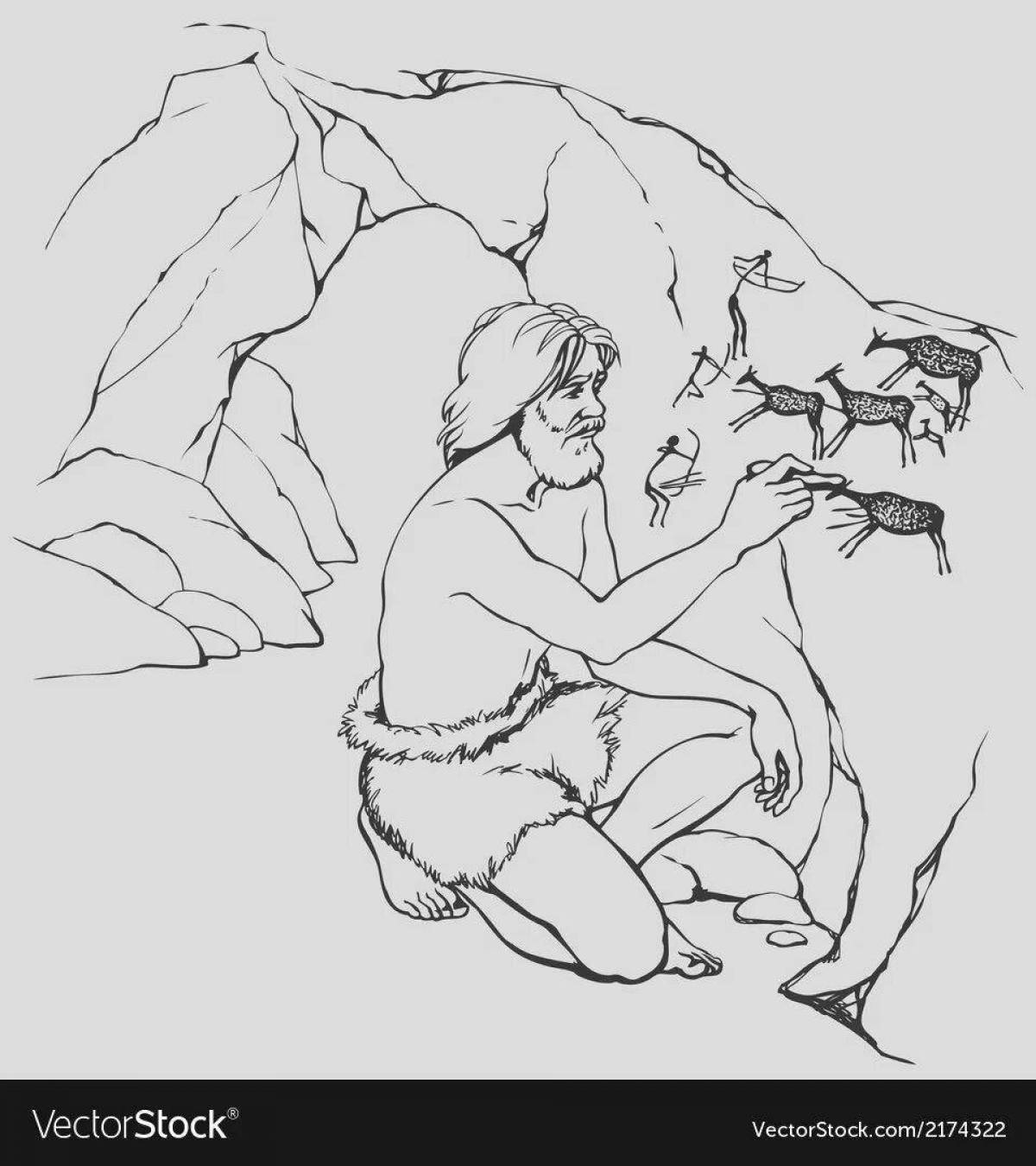 Photo Great coloring of primitive people