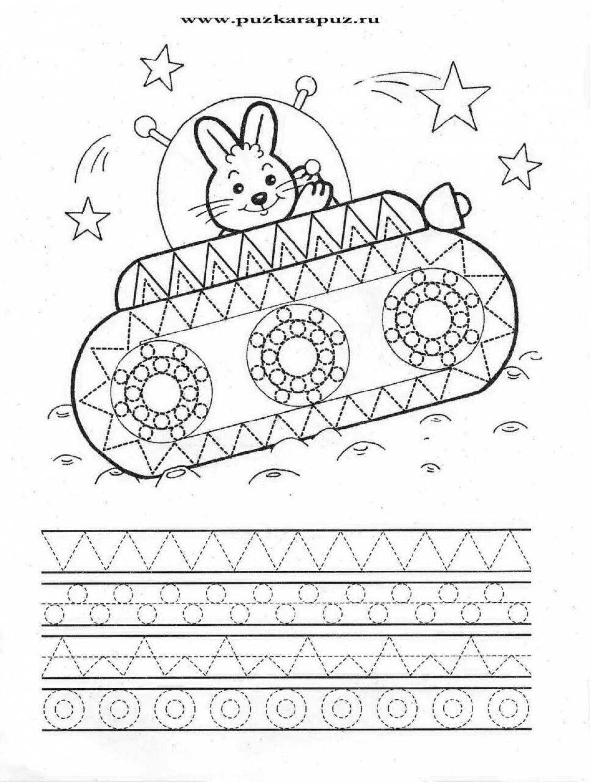 Creative tank coloring page