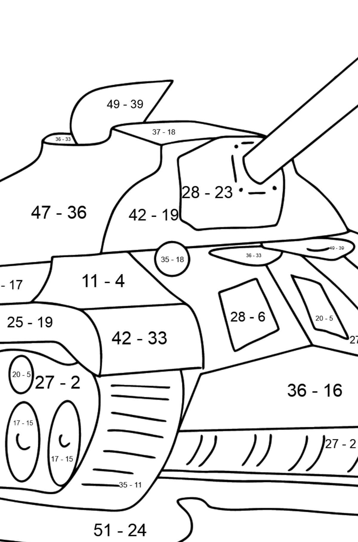 Detailed tank coloring page