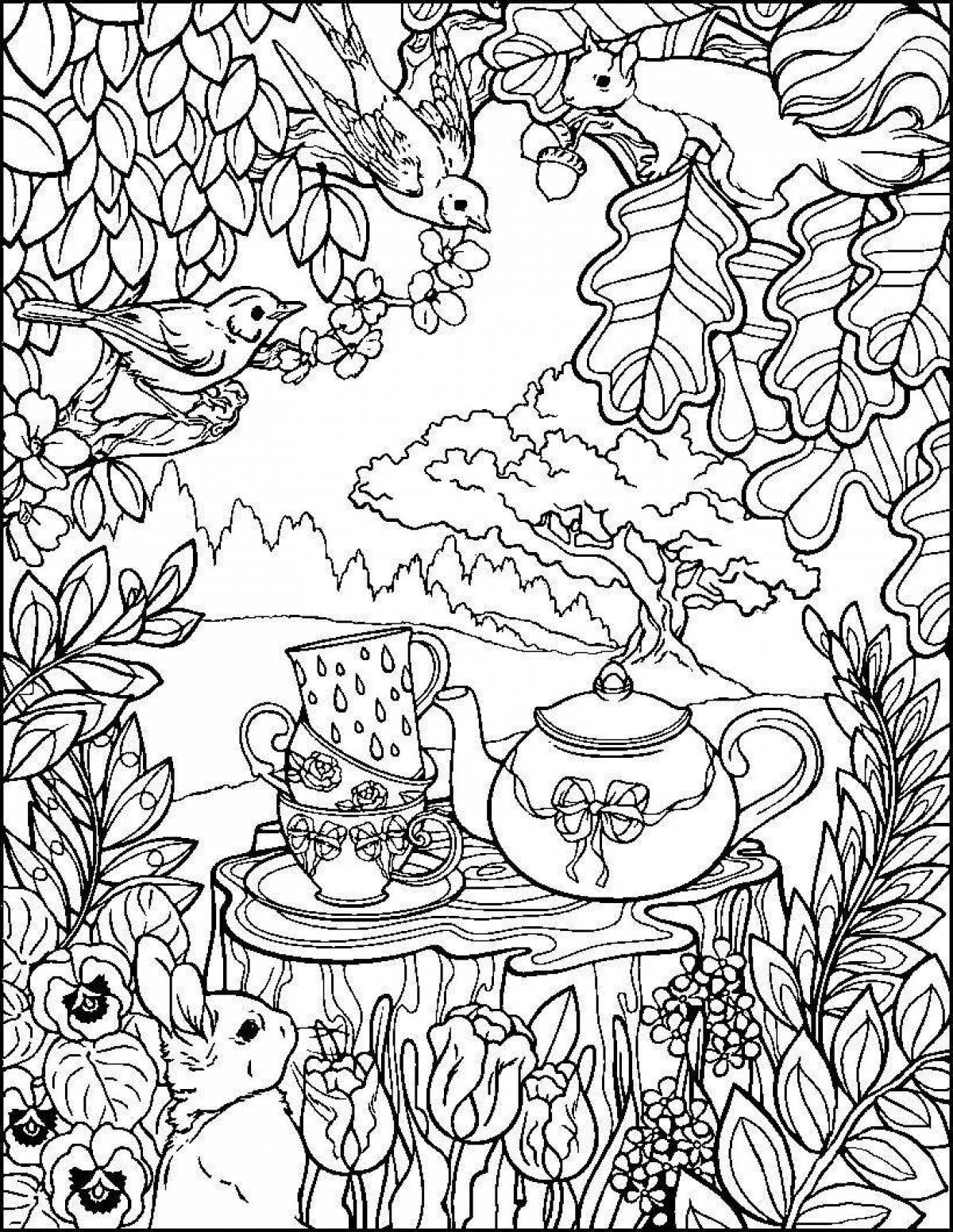 Calming garden coloring book