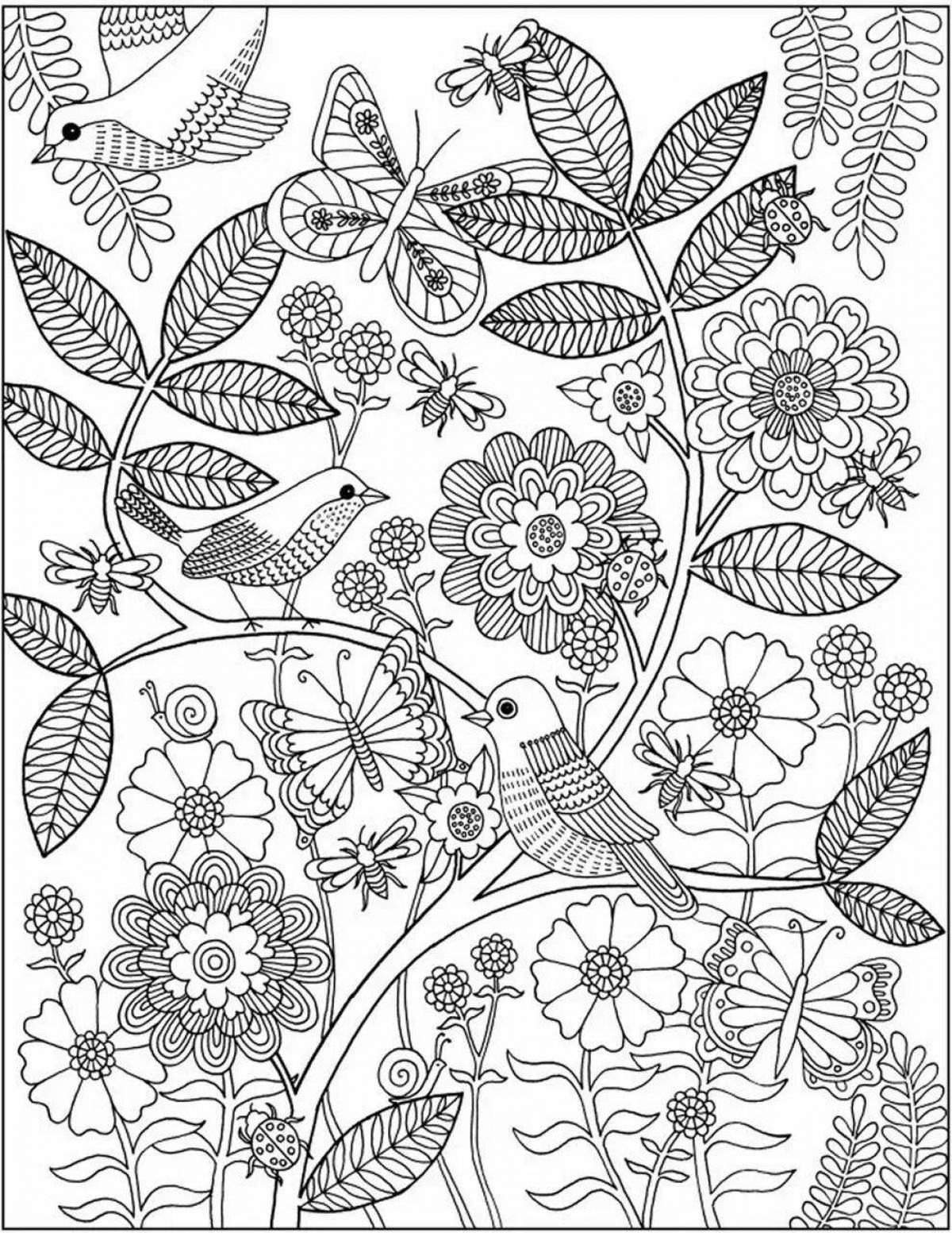 Exquisite garden coloring book