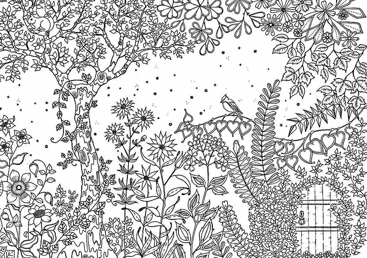Glowing garden coloring page