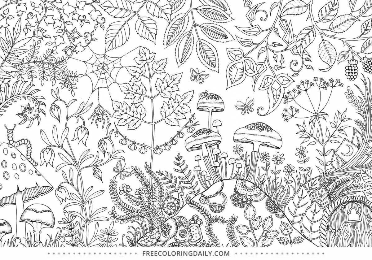 Joyful garden coloring page