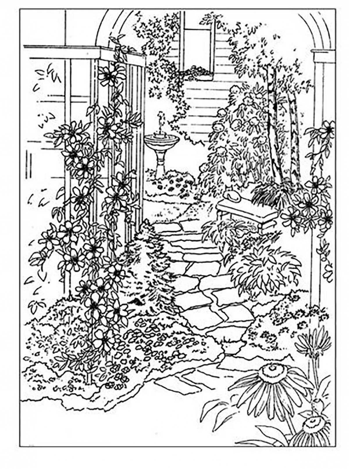 Amazing garden coloring book