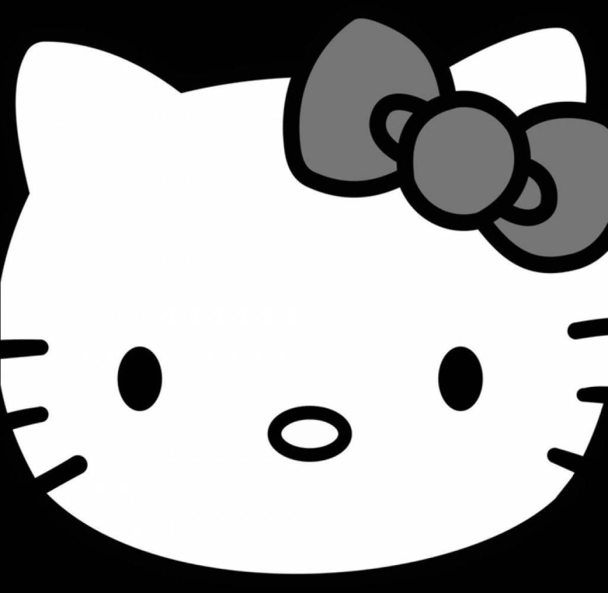 Веселая страница раскраски hello kitty head