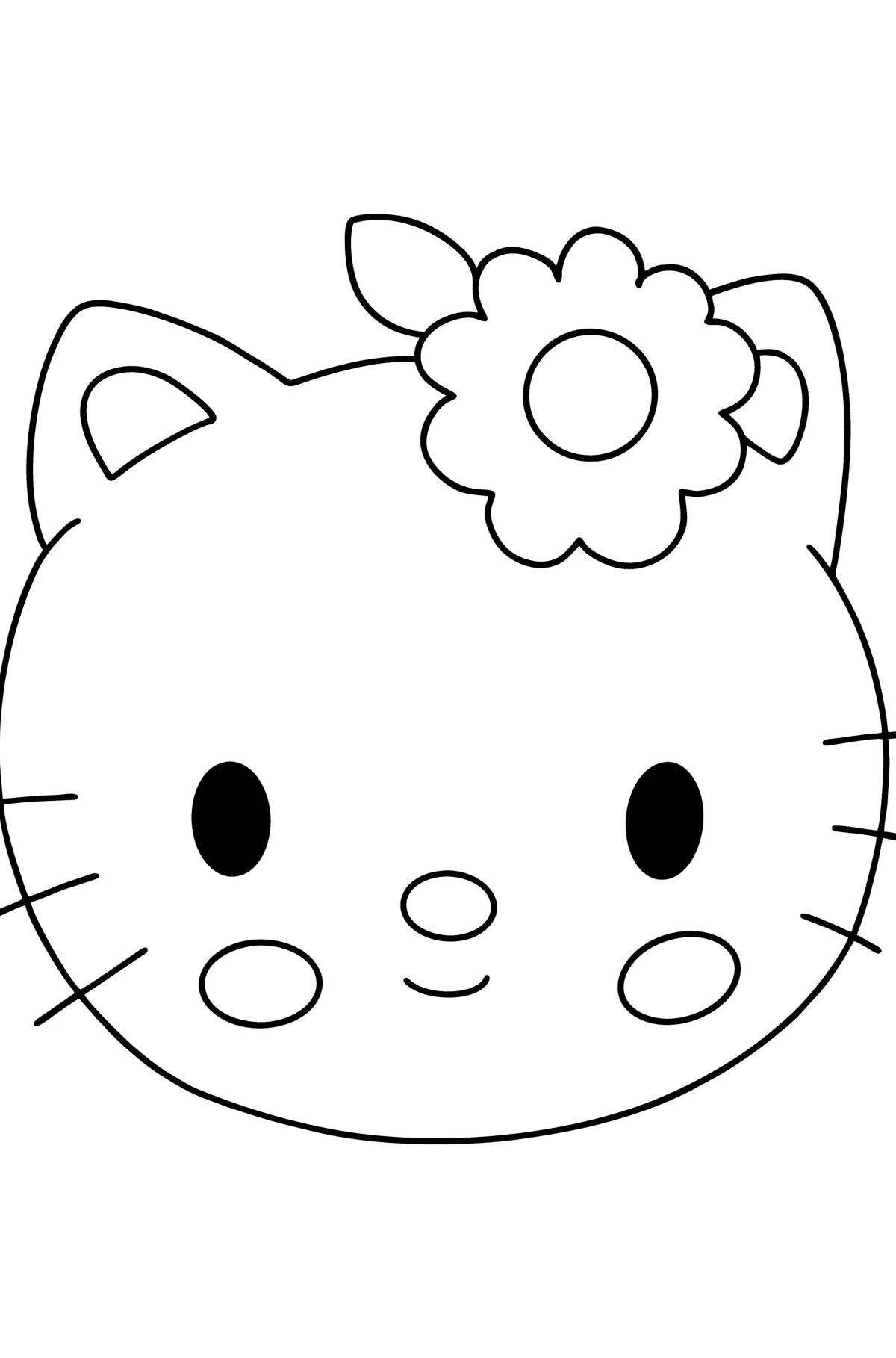 Awesome hello kitty head coloring page