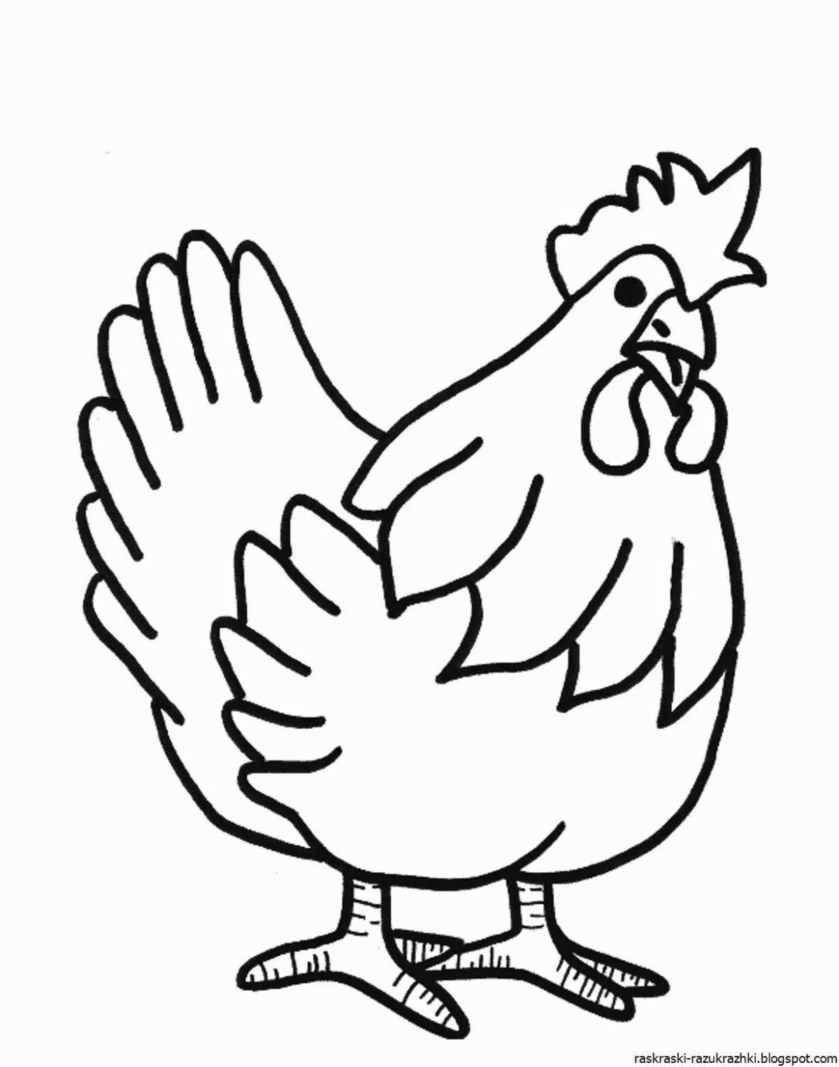 Анимированная страница раскраски цыпленка для детей
