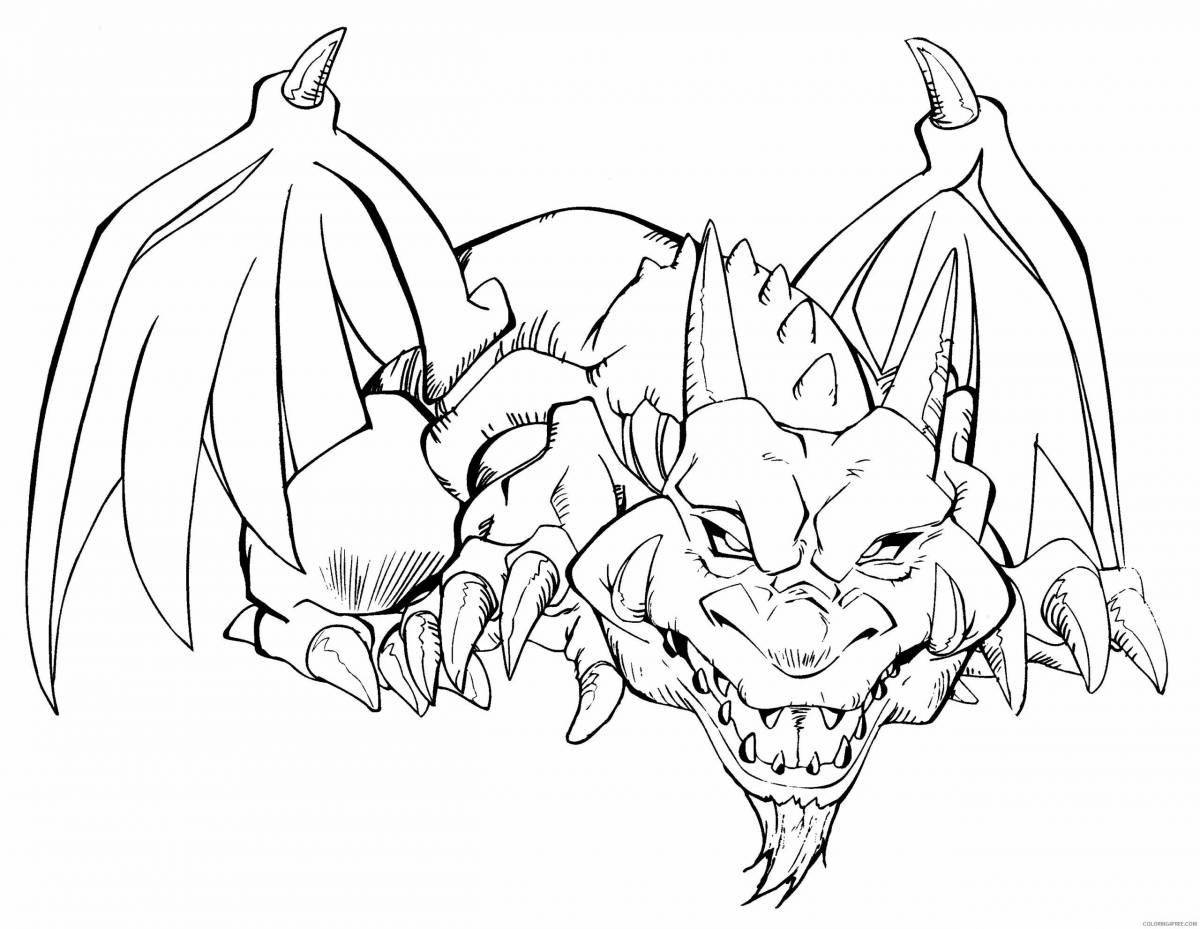 Nine worlds majestic dragon coloring pages