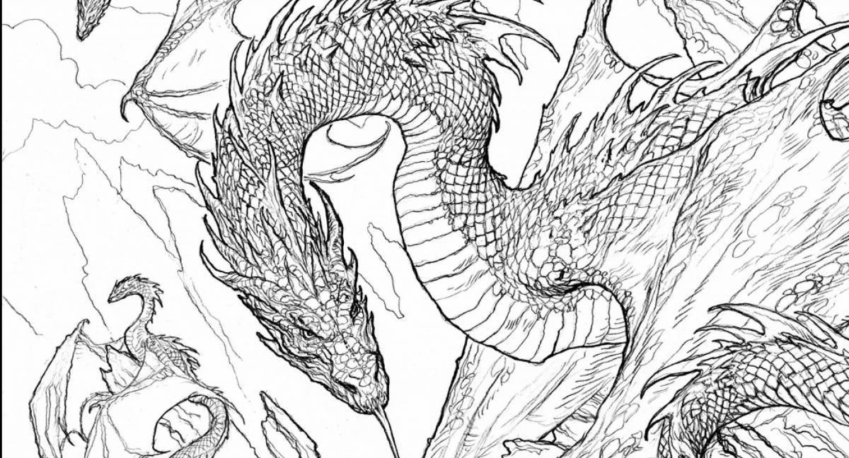 Fun coloring dragons of the nine worlds
