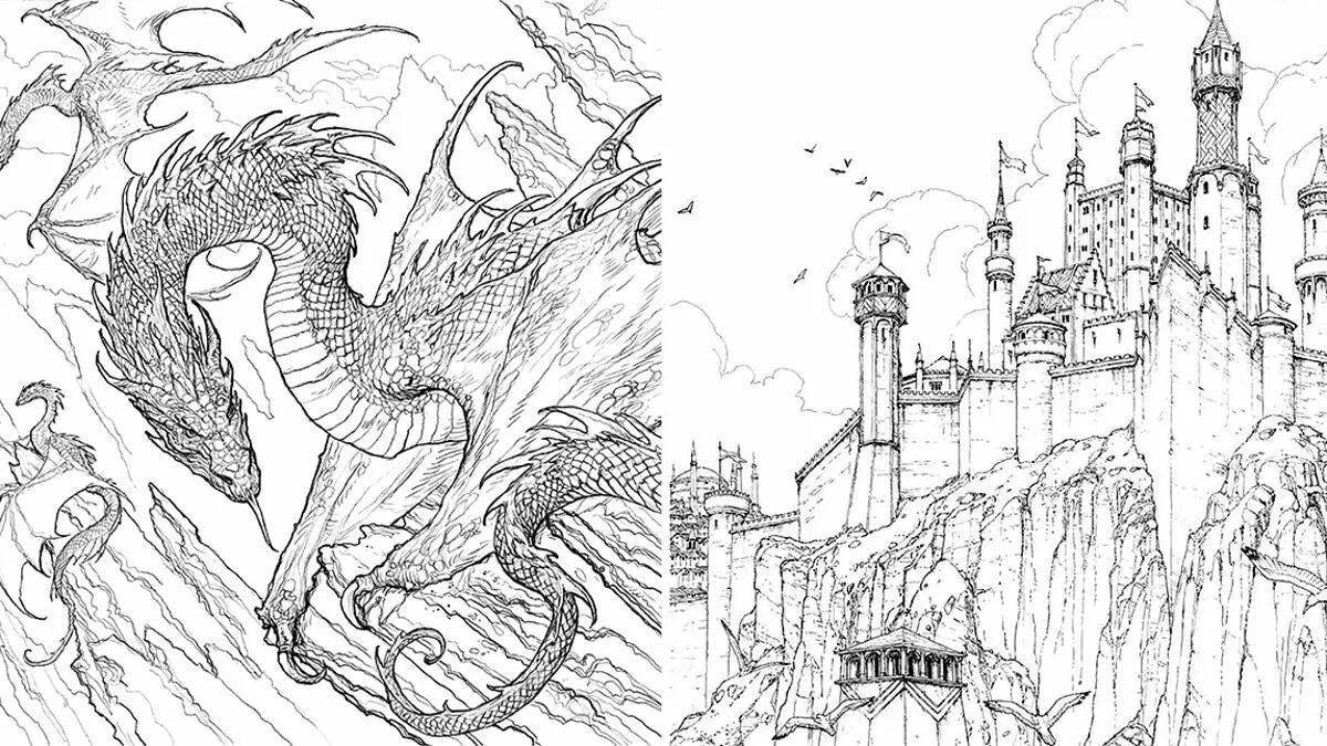 Роскошная раскраска драконы девяти миров