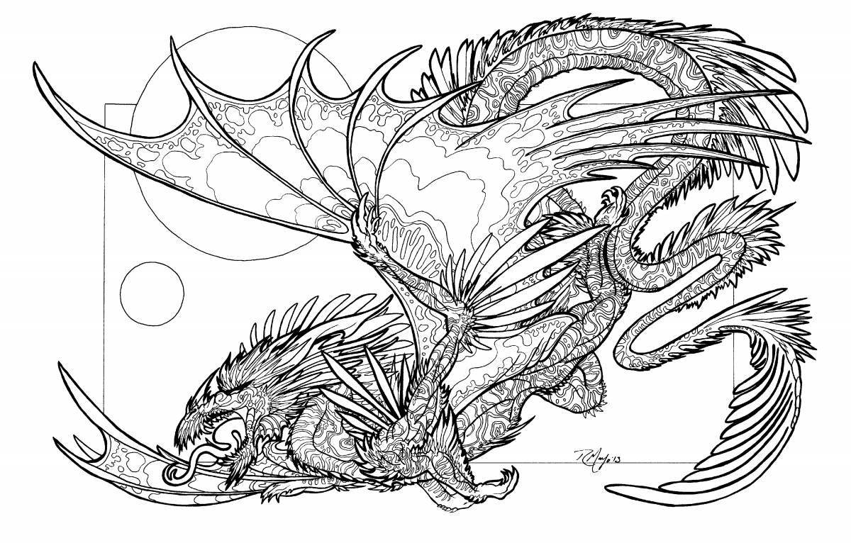 Great coloring dragons of the nine worlds