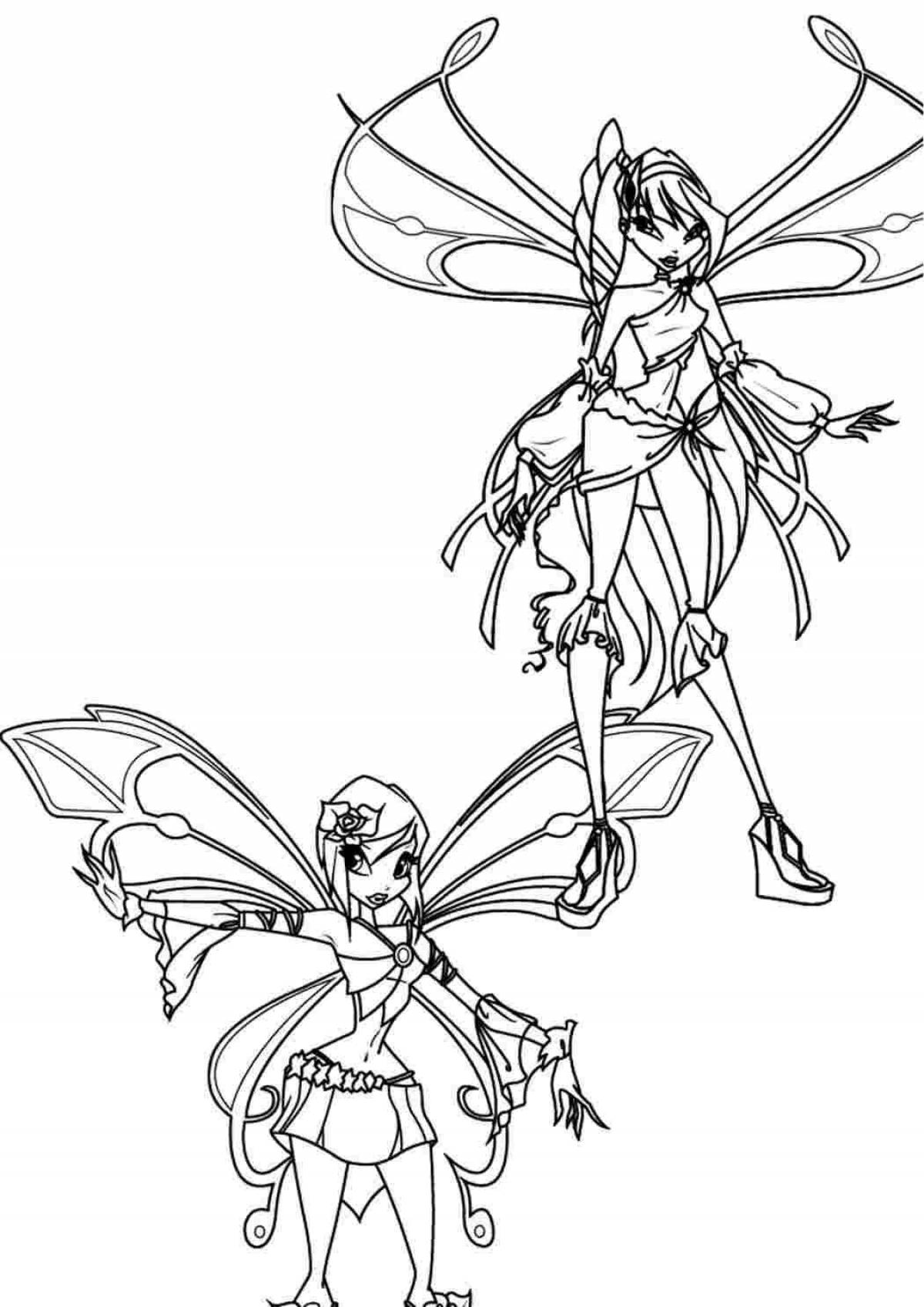 Раскраска Элегантная раскраска винкс текна беливикс